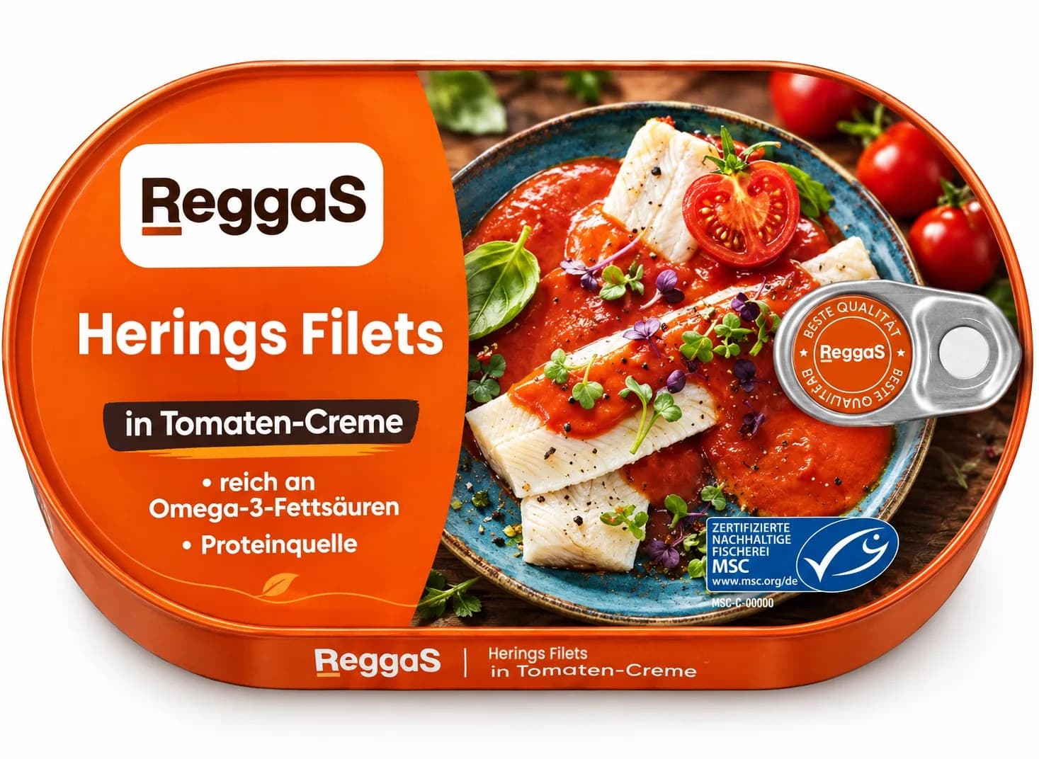 Herings Filets in Tomaten-Creme